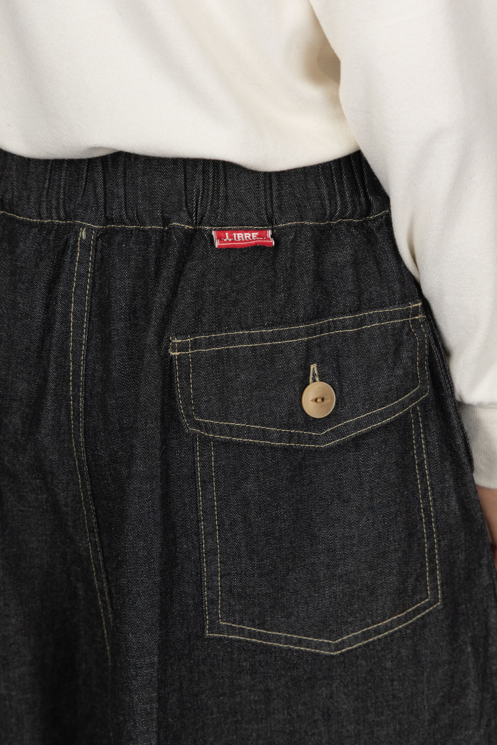 NARU  - 8oz Uneven Denim Tyrolean Skirt  - Black